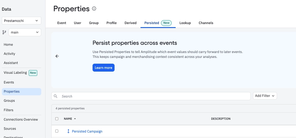 amplitude persisted properties